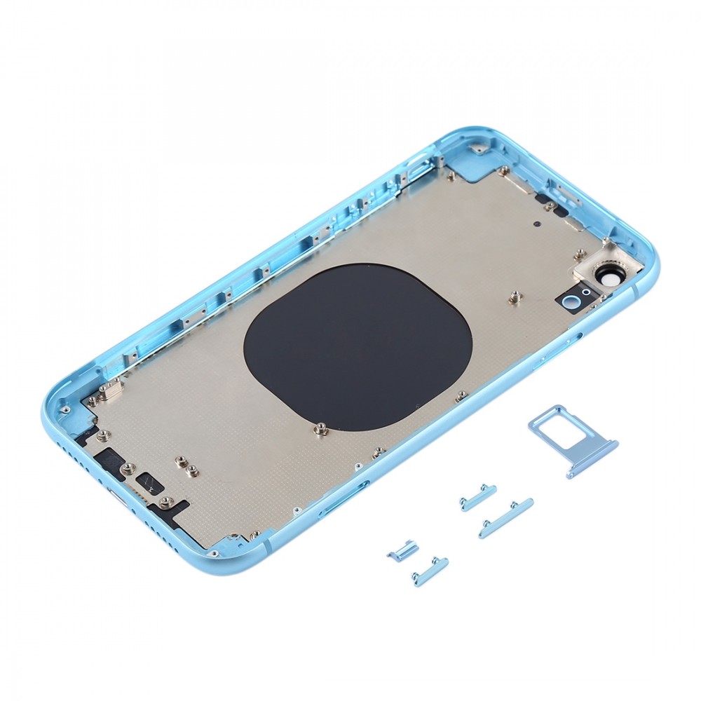 Back Housing Cover with Camera Lens & SIM Card Tray & Side Keys for iPhone XR(Blue) iPhone Replacement Parts Apple iPhone XR